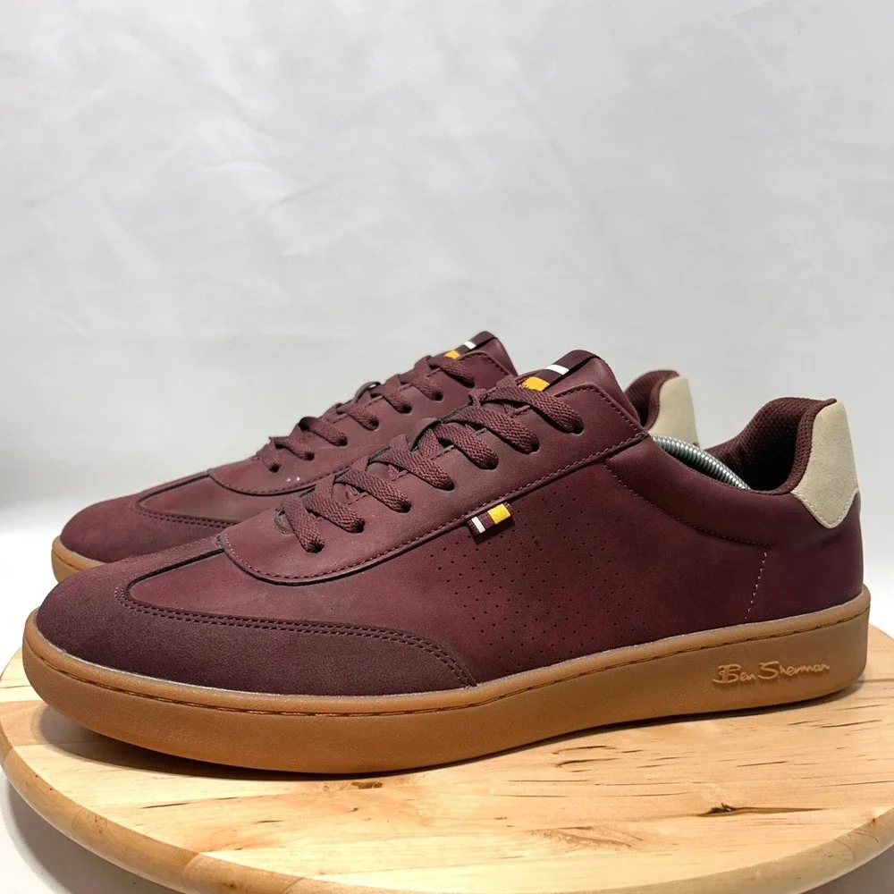Ben Sherman Men's Glasgow Red Low Top Sneakers NWOB - Size 13